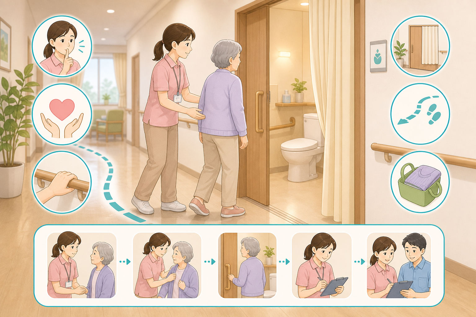 排泄ケアのイラスト